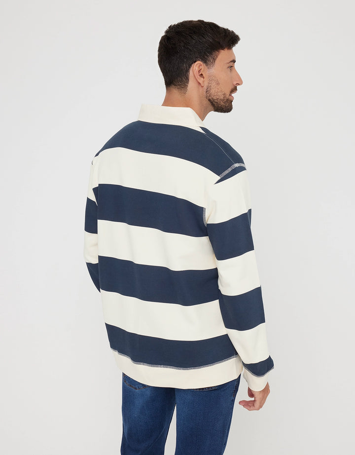 koala bay Polo Manga Larga Rayas Azul Marino - Thy Mejor oferta