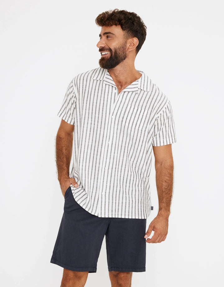 koala bay Camisa Rayas Manga Corta Negro - Rayred Grandes ahorros