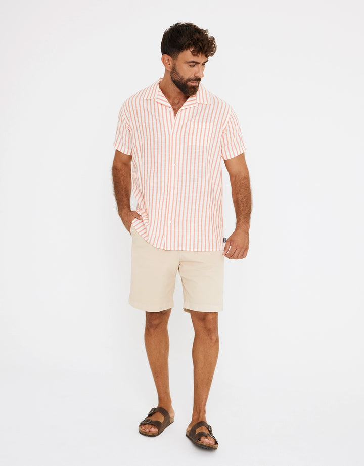 koala bay Camisa Rayas Manga Corta Rojo - Rayred Rebajas de fin de temporada