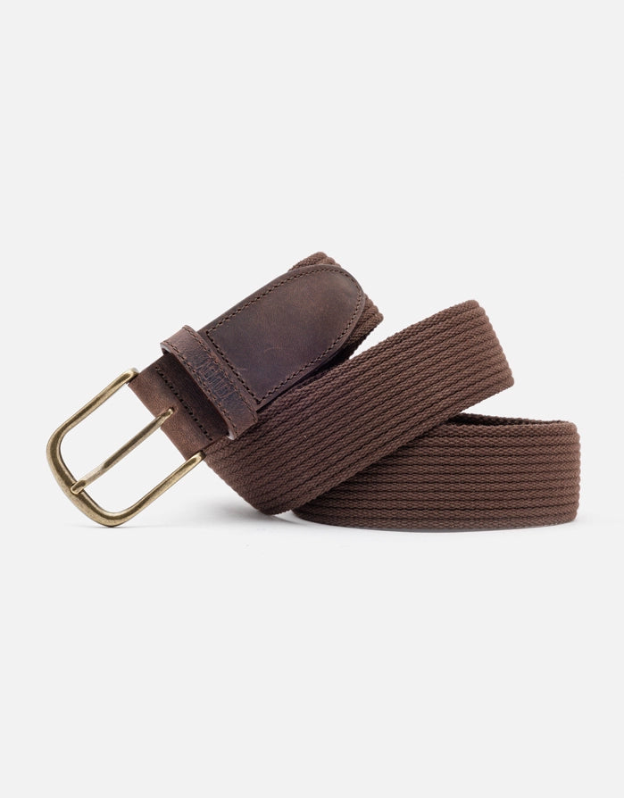 koala bay Cinturón Marrón Piel y Algodón - Owen En oferta