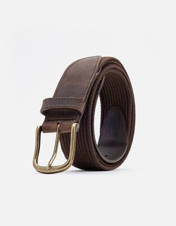 koala bay Cinturón Marrón Piel y Algodón - Owen En oferta