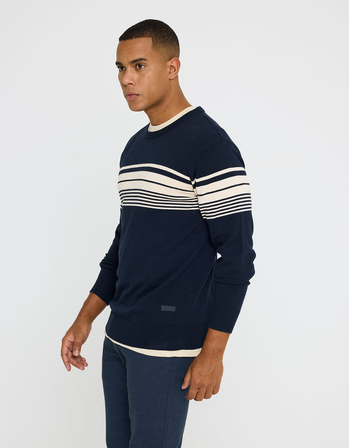 koala bay Jersey Manga Larga Rayas Azul Marino - Woldcost Venta caliente