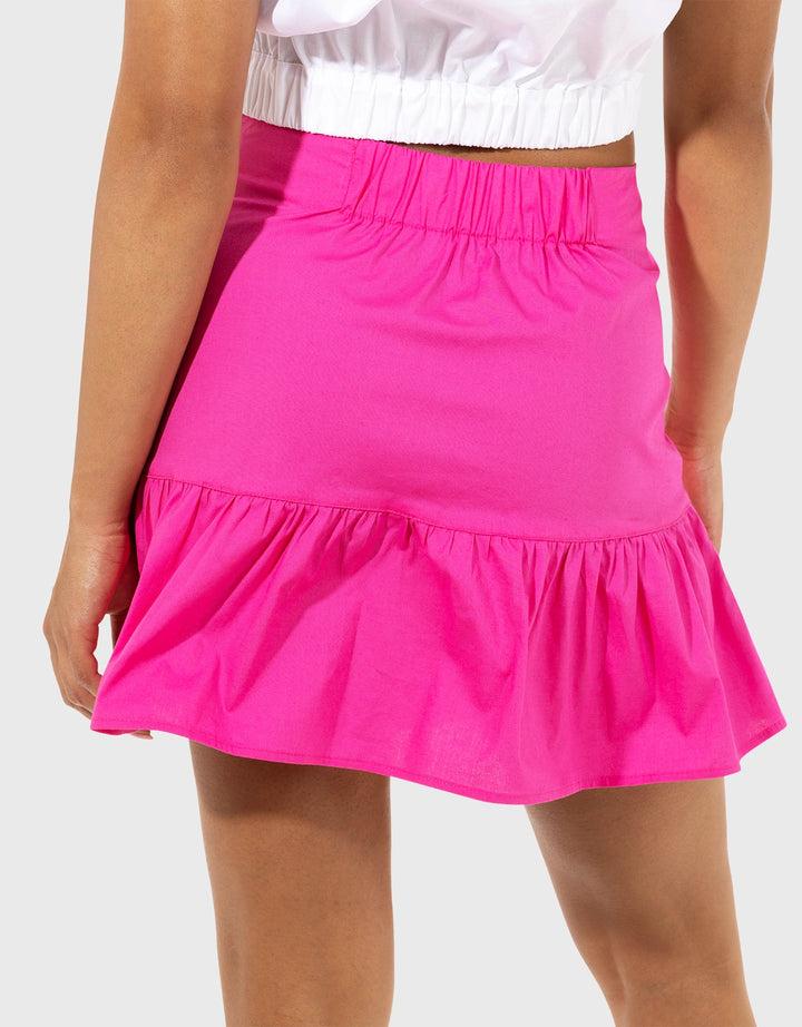 koala bay Falda Mini Fucsia Volantes - Pagoda Descuento