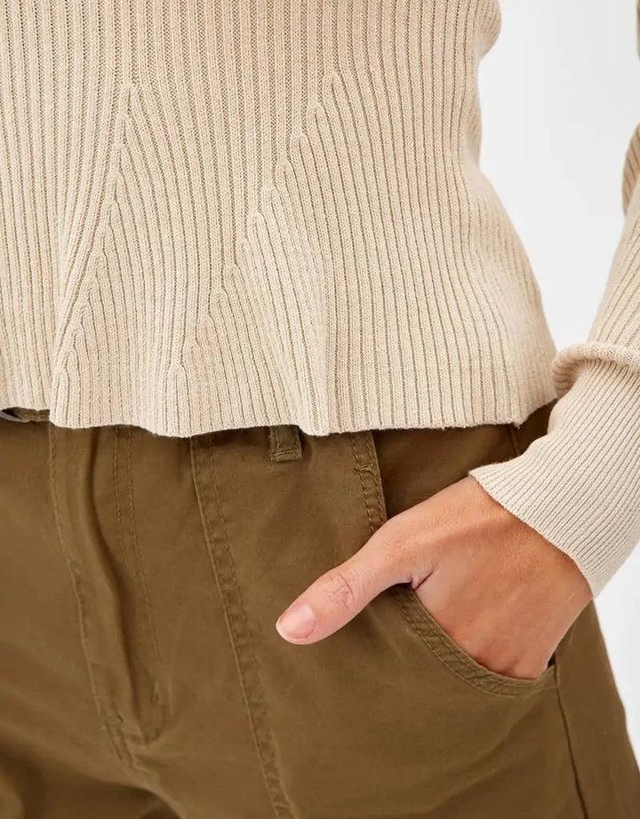 koala bay Camiseta Manga Larga Beige - Geisha Rib Mejor oferta