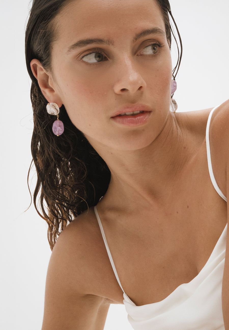 lavani Pendientes Elva Morados Última moda