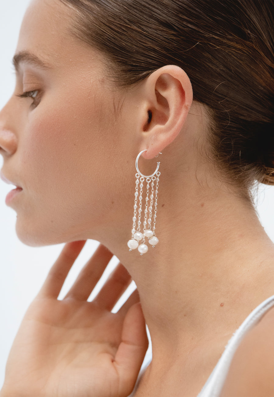 lavani Aros de plata Vega con Perlas Rebajas de fábrica