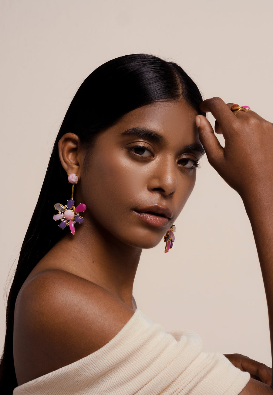 lavani Pendientes Hibiscus Fucsia Rebajas top