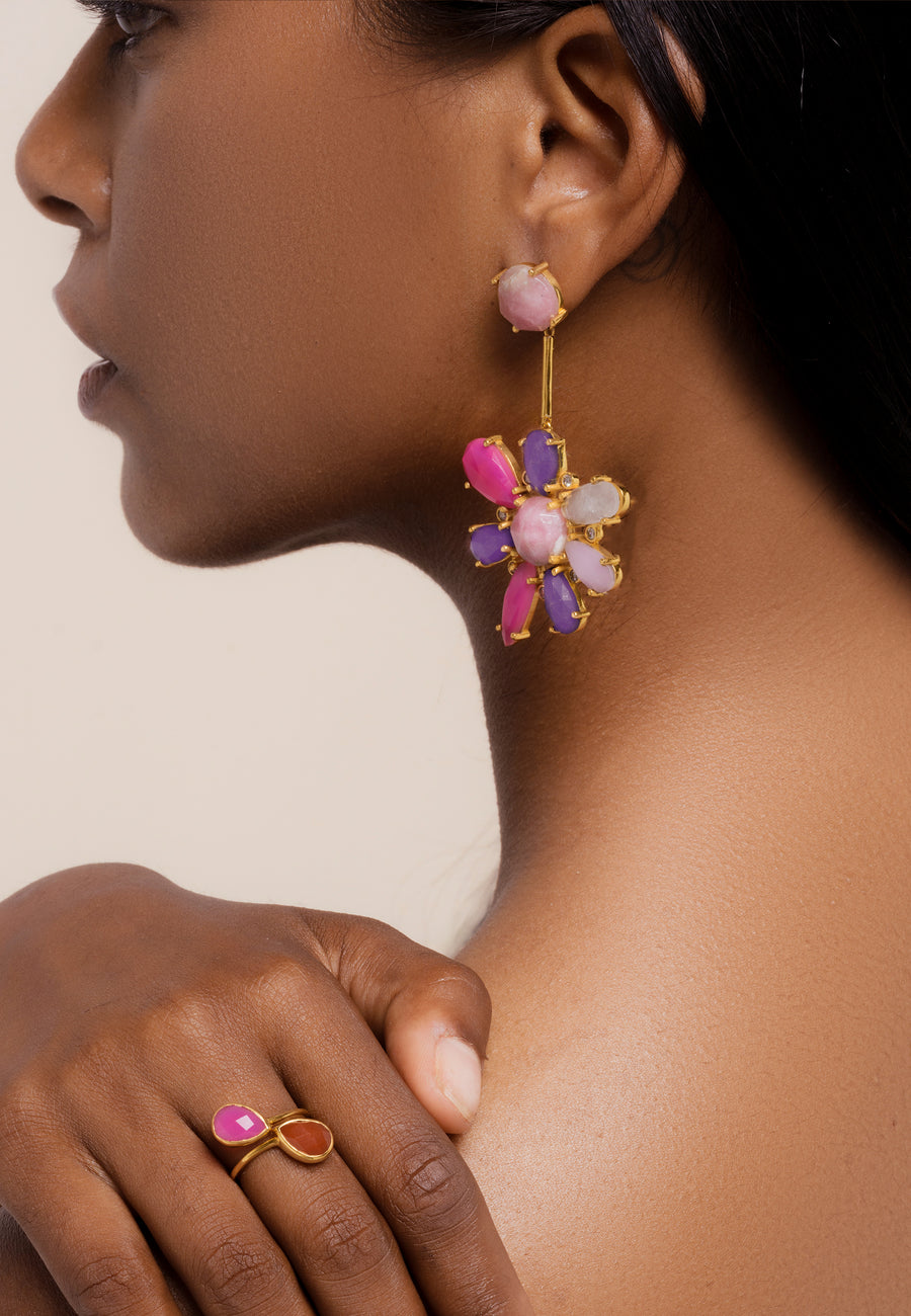 lavani Pendientes Hibiscus Fucsia Rebajas top