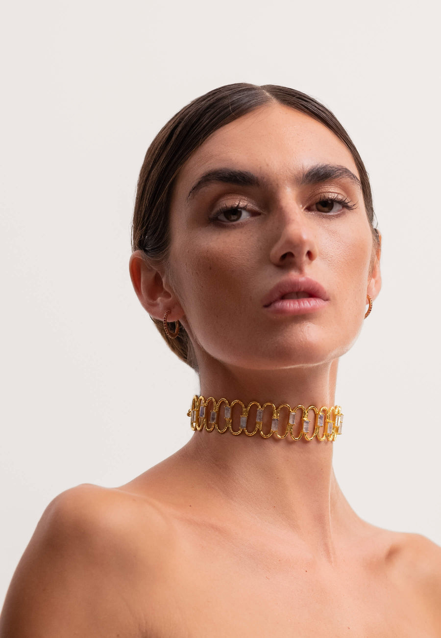 lavani Choker Dorado Rígido Rinaldi Oferta exclusiva
