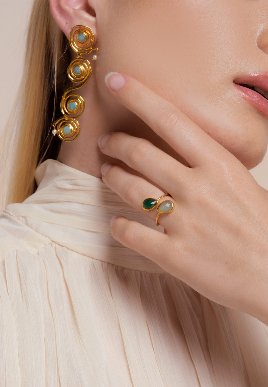 lavani Anillo Aura Verde y Agua Oferta especial