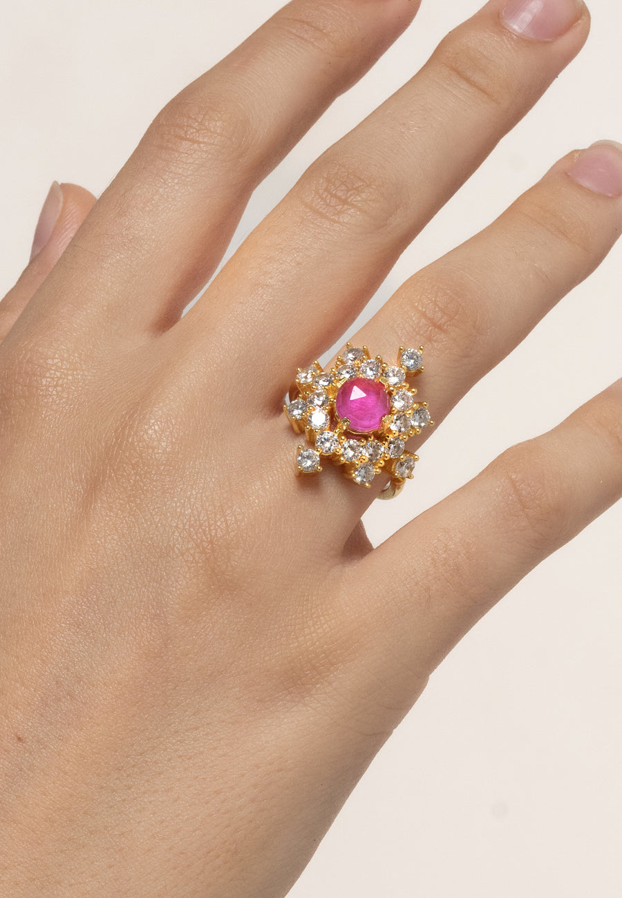 lavani Anillo Altaira Fucsia Tienda de fábrica