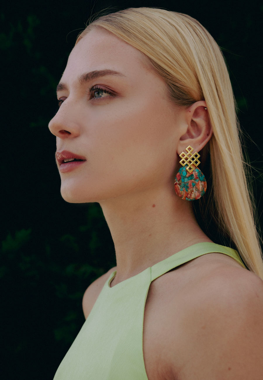 lavani Pendientes Endless Knot Multicolor Ahorra y exporta