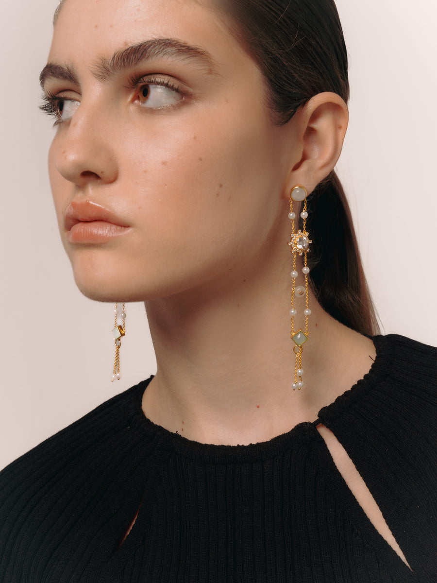 lavani Pendientes Galatea Blancos Liquidación
