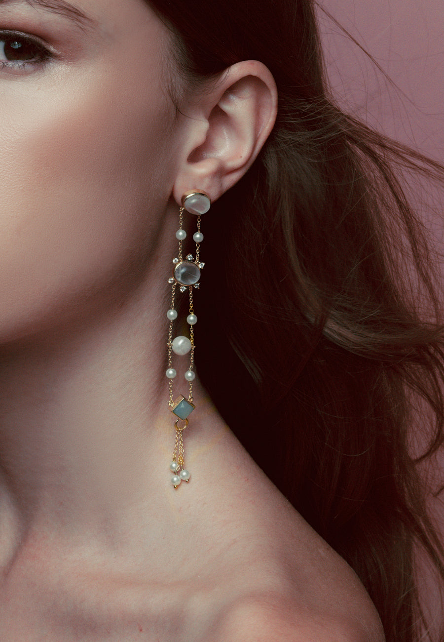 lavani Pendientes Galatea Blancos Liquidación