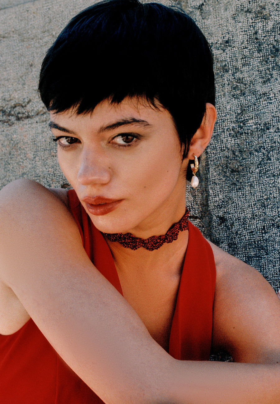 lavani Choker Clover Gertrudis Rojo Limitado a 3 días
