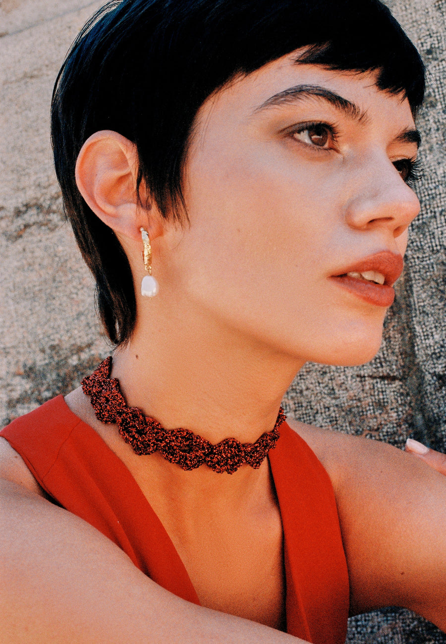 lavani Choker Clover Gertrudis Rojo Limitado a 3 días