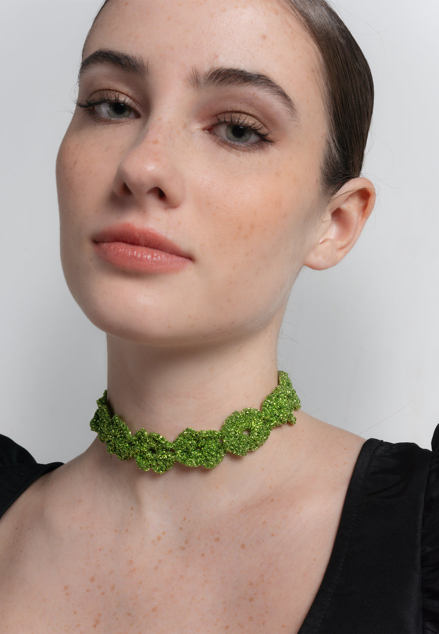 lavani Choker Clover Gertrudis Verde Ahorra y exporta