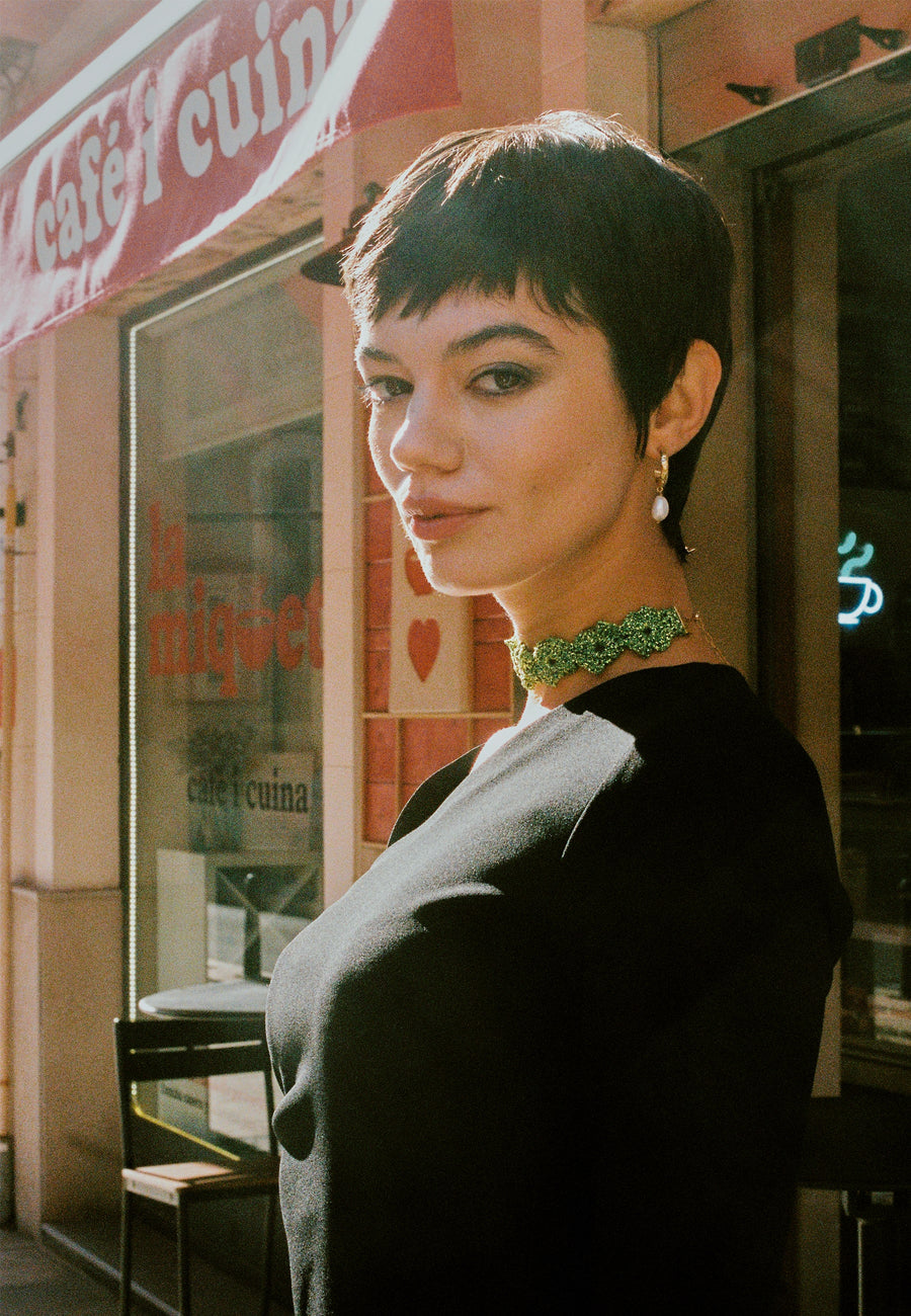 lavani Choker Clover Gertrudis Verde Ahorra y exporta