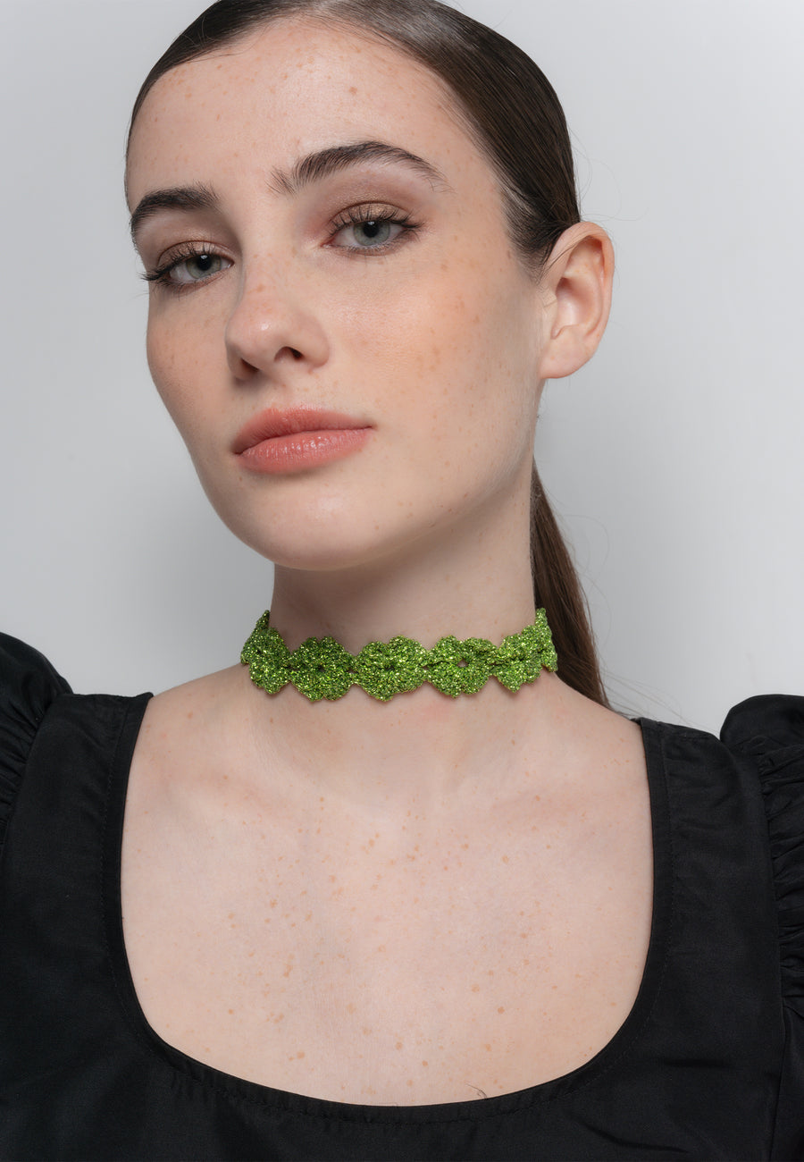 lavani Choker Clover Gertrudis Verde Ahorra y exporta