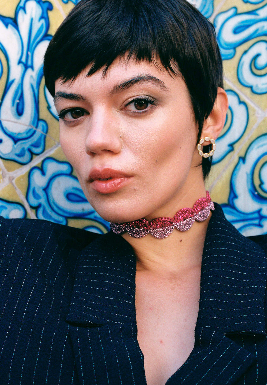 lavani Choker Ball Savina Malva y Fucsia Precios de Black Friday