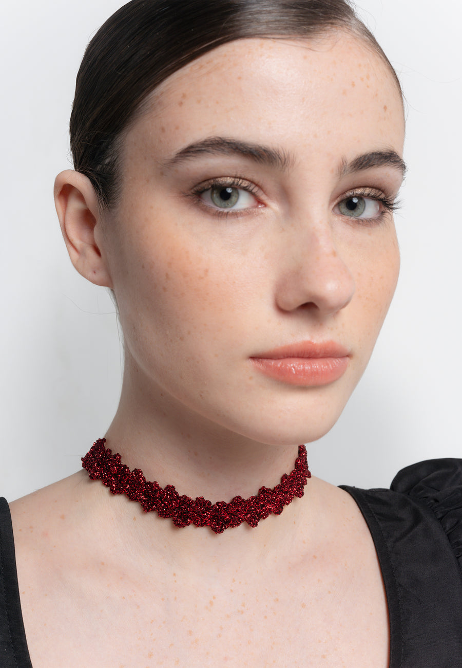 lavani Choker Spike Pitiusas Rojo Última moda