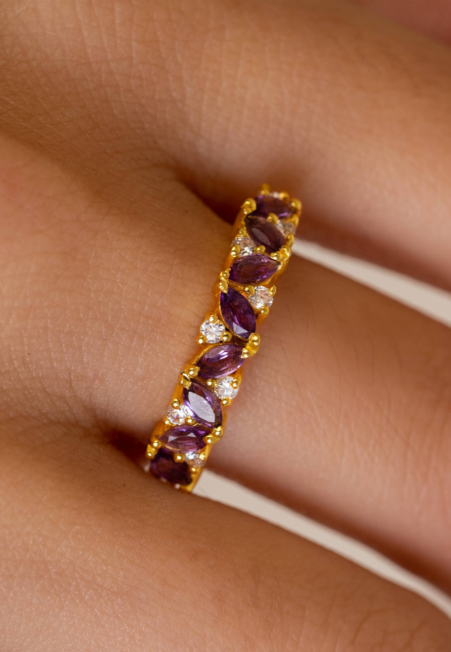lavani Anillo Amatista Febrero Grandes descuentos