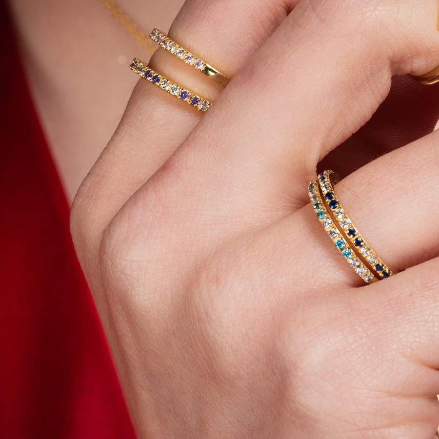 lavani Set Anillos Diya Azules Precio ultrabajo