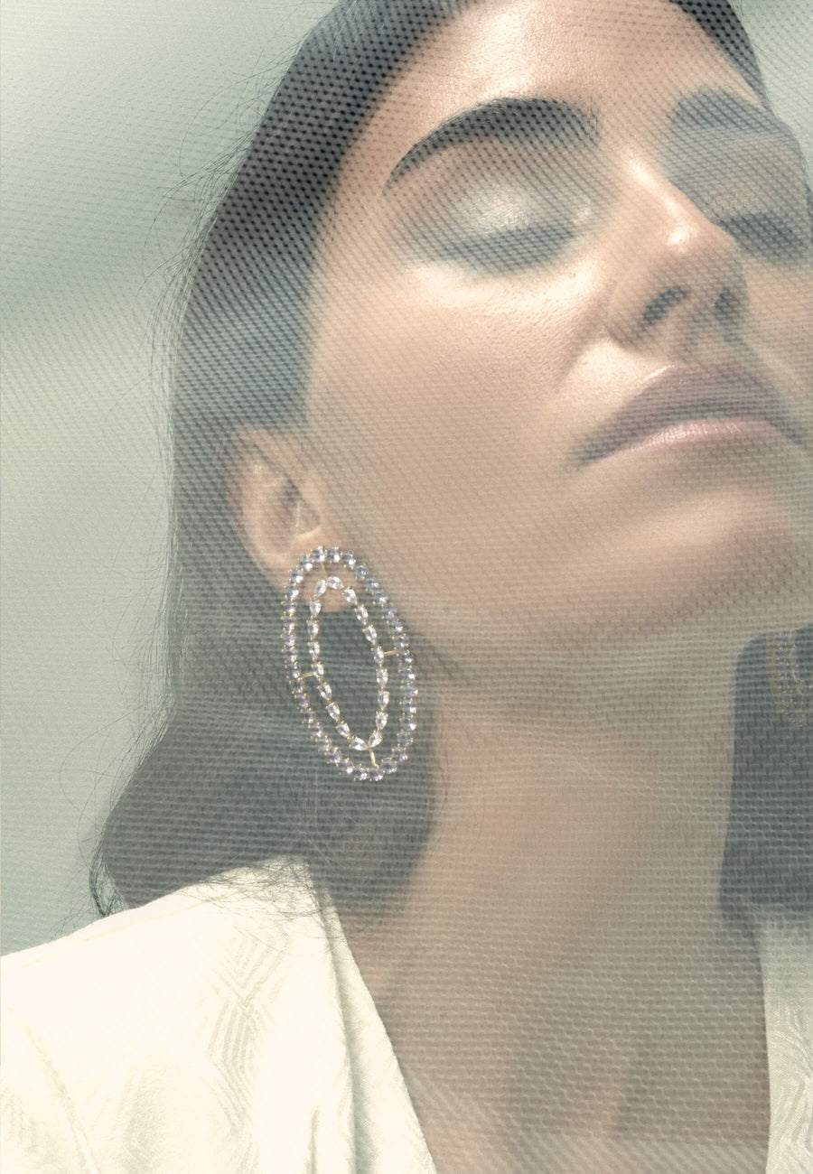 lavani Pendientes Rivoli Blancos Tienda de fábrica