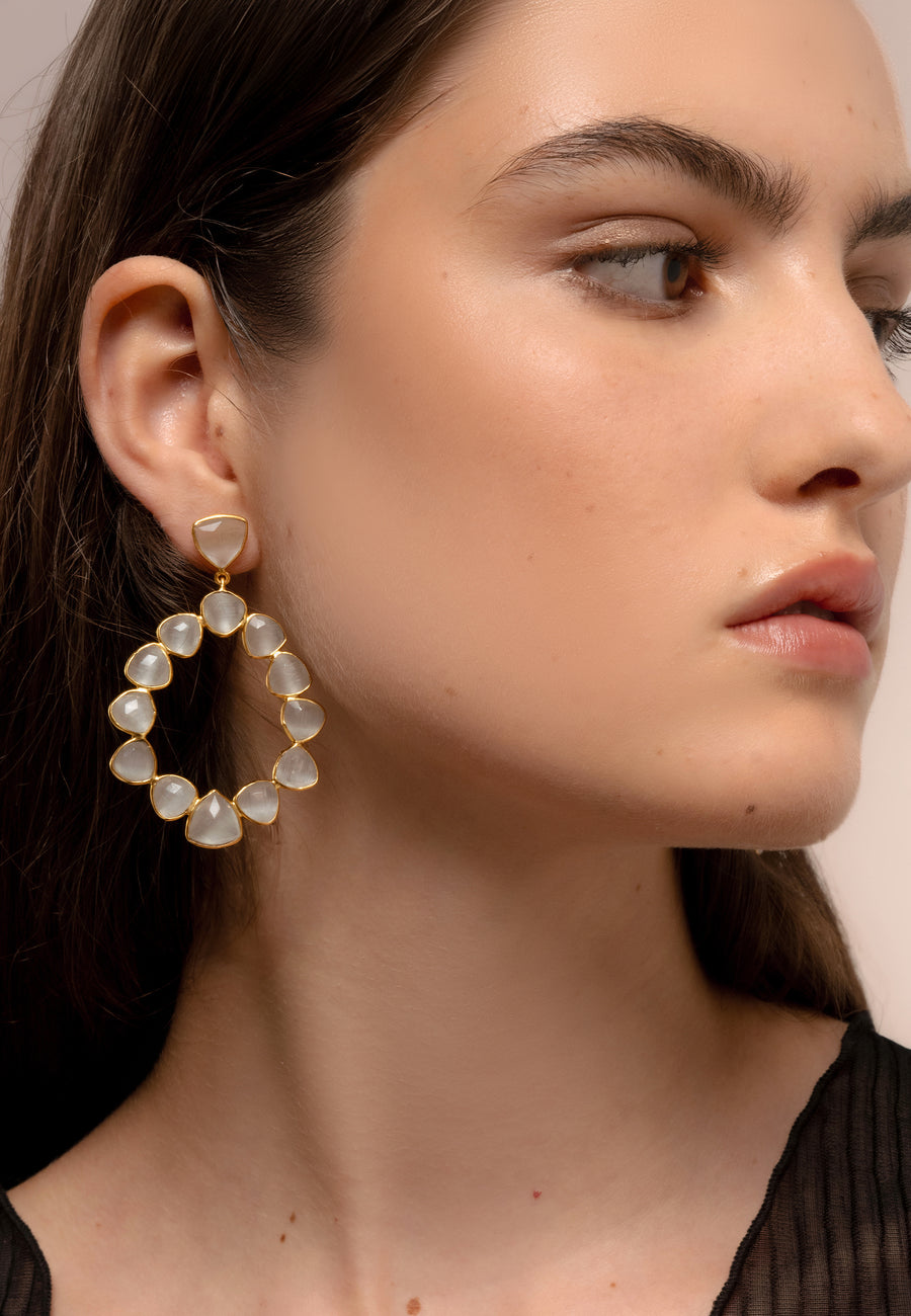 lavani Pendientes Palmira Blancos Precios de Black Friday