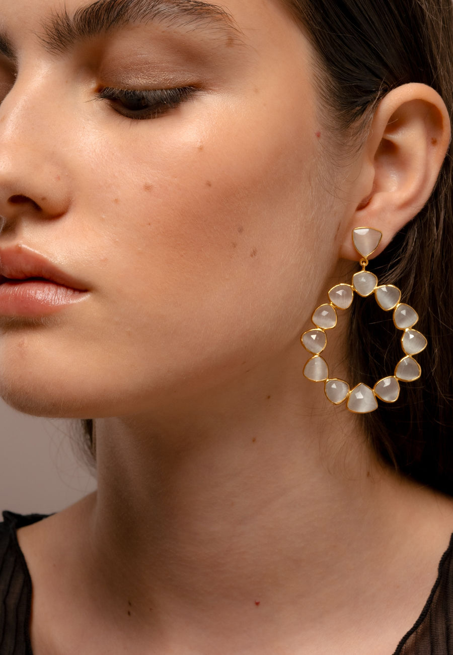 lavani Pendientes Palmira Blancos Precios de Black Friday