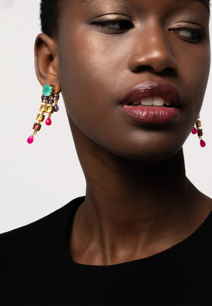 lavani Pendientes Adoration Rosa y Morado Oferta especial de fábrica