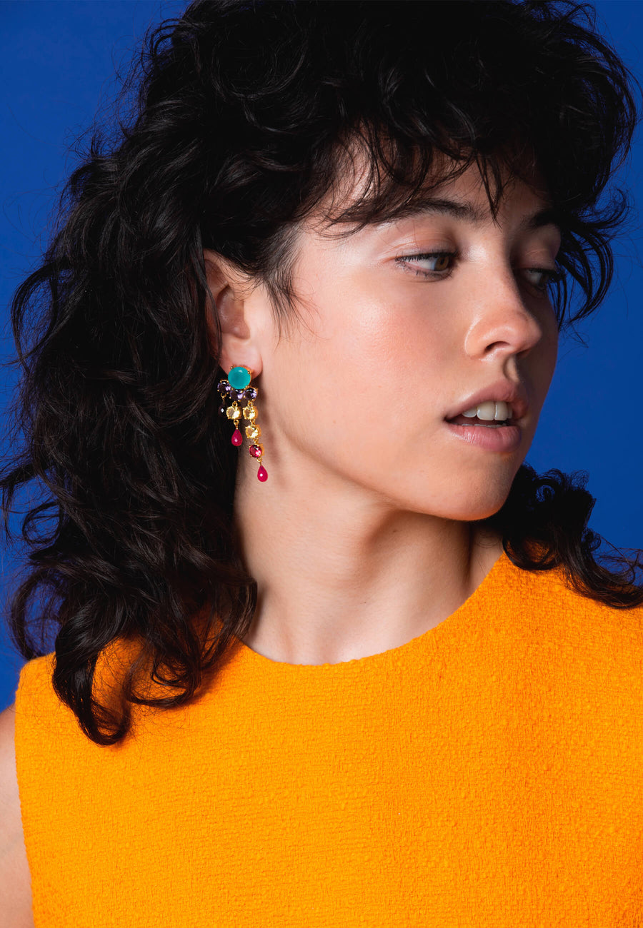 lavani Pendientes Adoration Rosa y Morado Oferta especial de fábrica