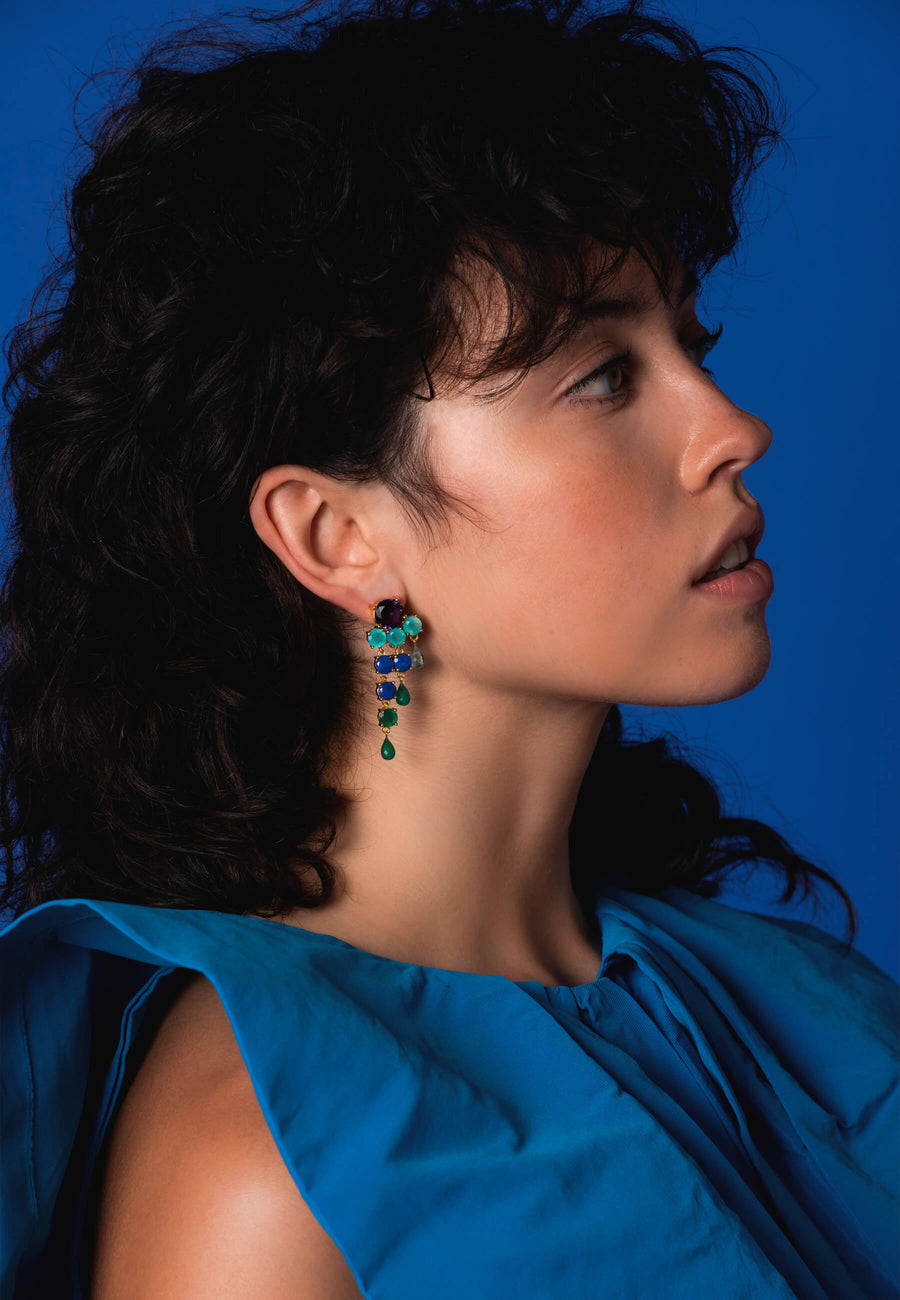 lavani Pendientes Adoration Azul eléctrico y Verde Promoción trimestral