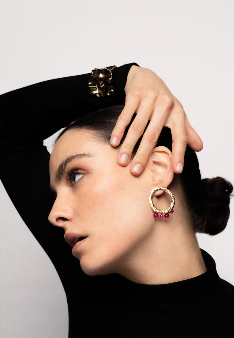 lavani Pendientes Adara Fucsia Grandes descuentos