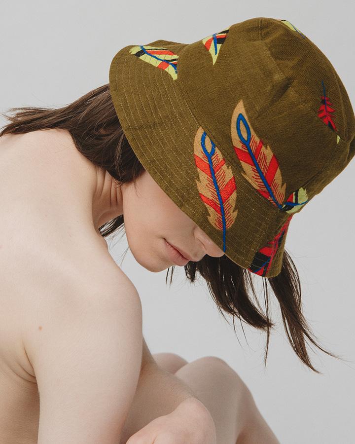 lovat & green Feathers Gorro Reversible Ventas relámpago