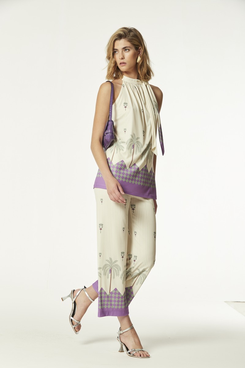 oky coky PANTALÓN CAEBO9 PUNTO ESTAMPADO GRECA En oferta