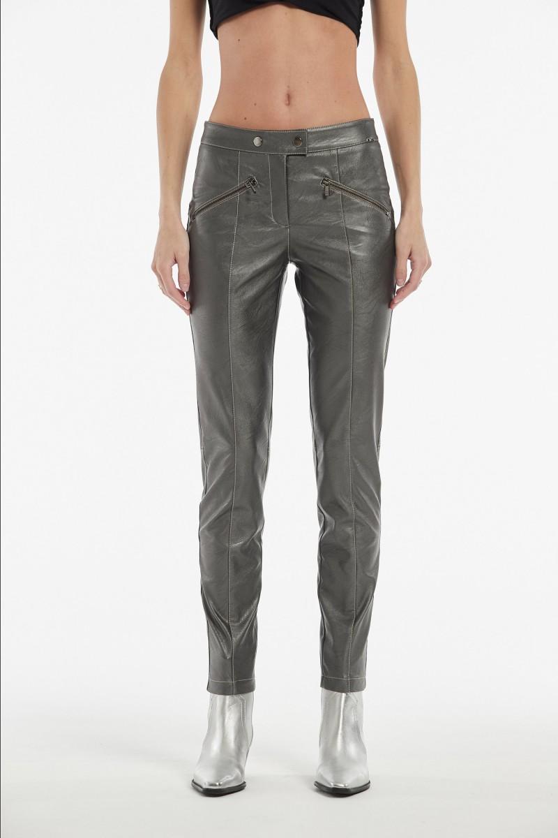 oky coky PANTALÓN DARLIN EFECTO PIEL LAMINADO METAL
