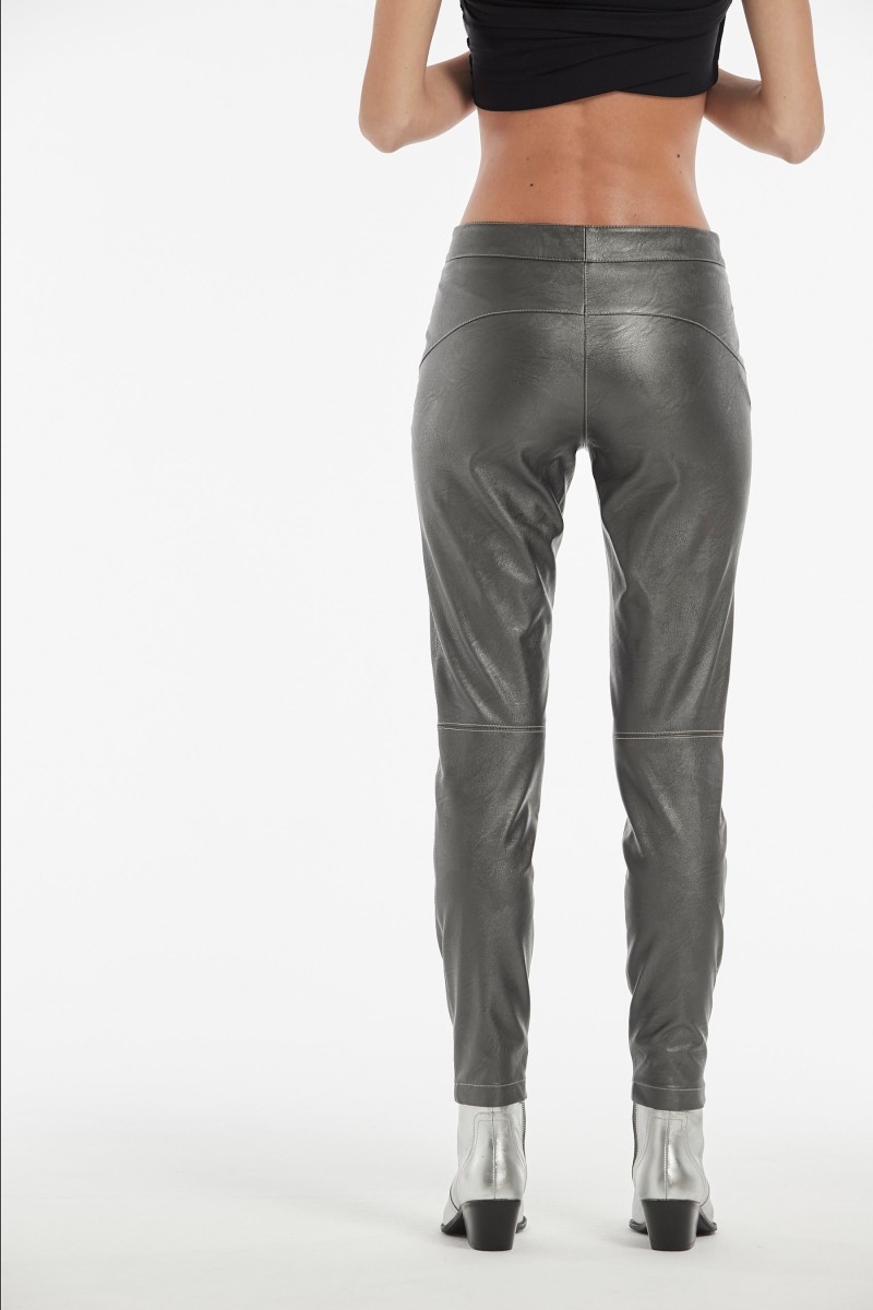 oky coky PANTALÓN DARLIN EFECTO PIEL LAMINADO METAL Rebajas baratas