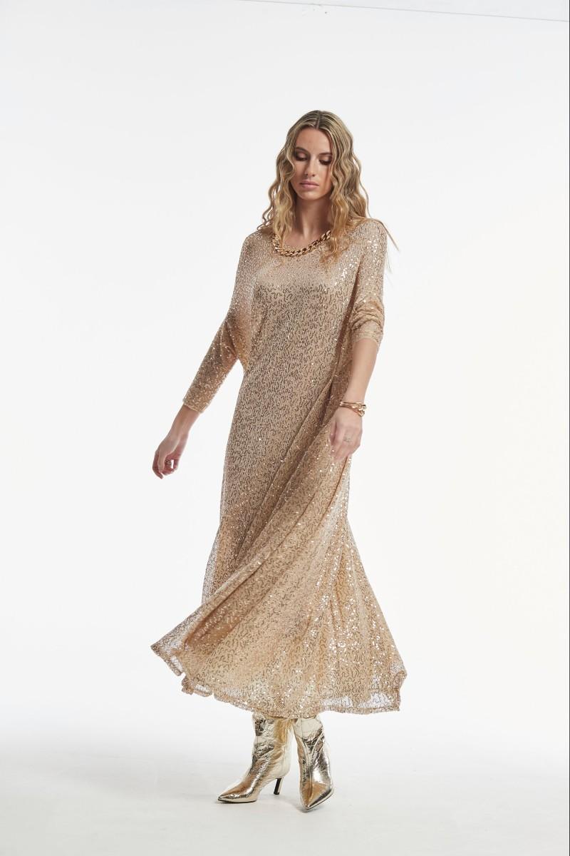 oky coky VESTIDO TERNA LENTEJUELA BORDADA SOBRE RED Precio de fábrica