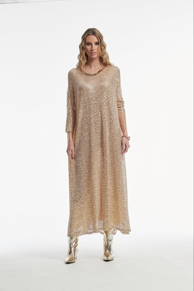 oky coky VESTIDO TERNA LENTEJUELA BORDADA SOBRE RED Precio de fábrica