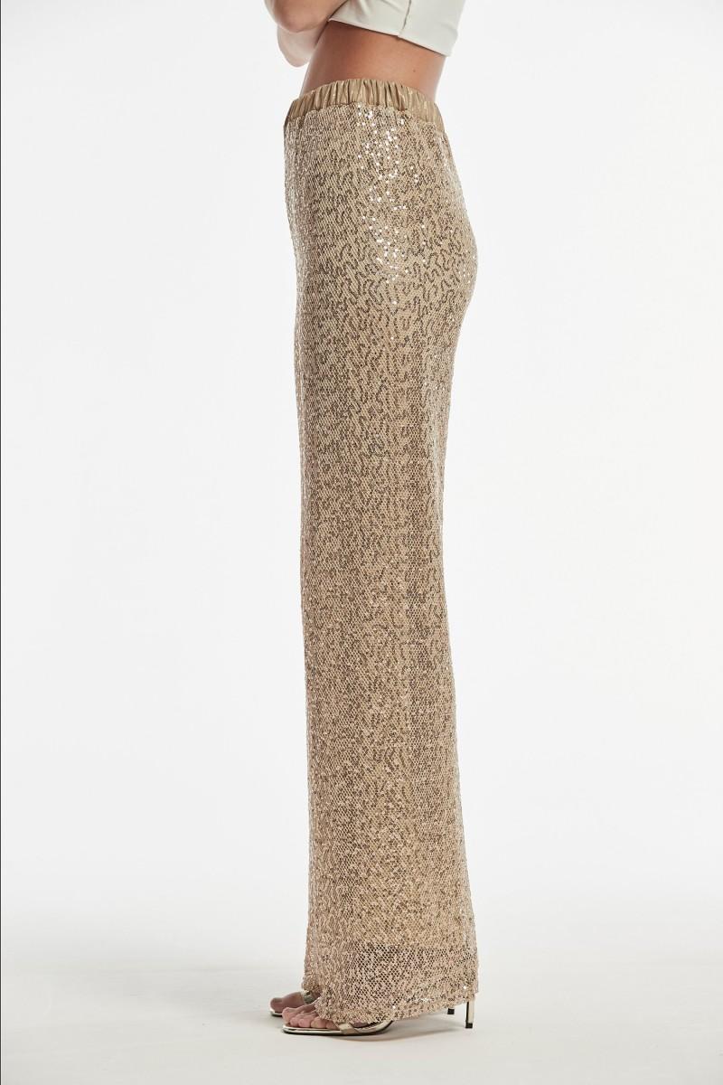 oky coky PANTALÓN IWIRA LENTEJUELA BORDADA SOBRE RED Oferta especial de fábrica