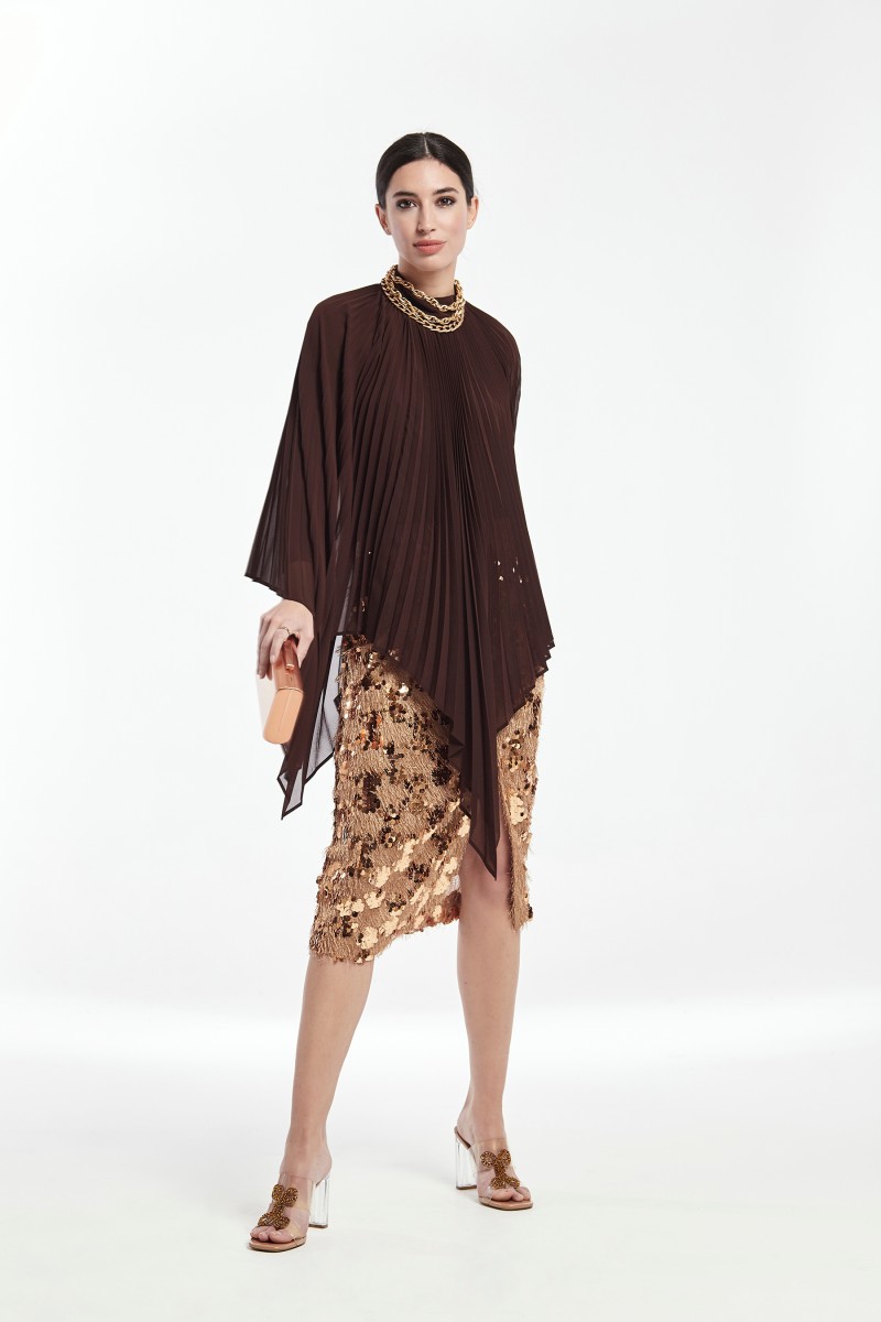 oky coky CAPA PLISADA GASA CHIFFON