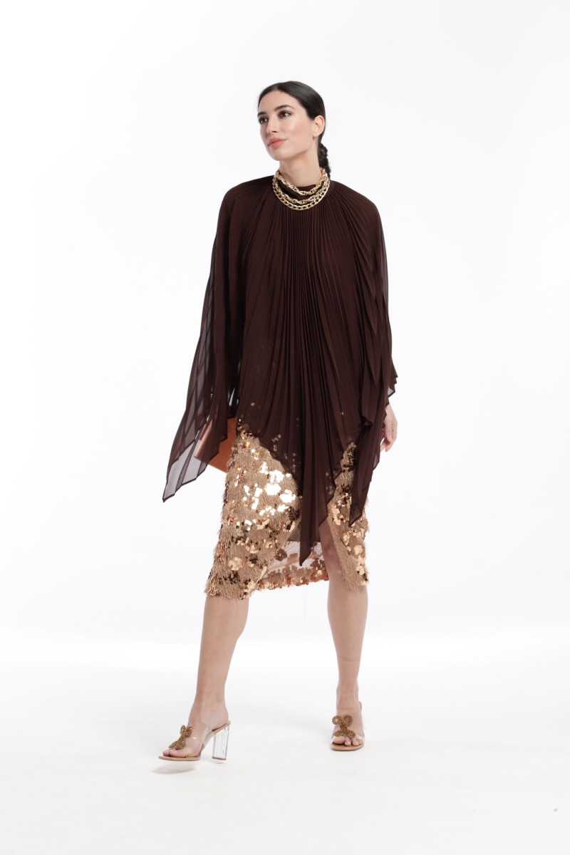 oky coky CAPA PLISADA GASA CHIFFON Devoluciones gratuitas