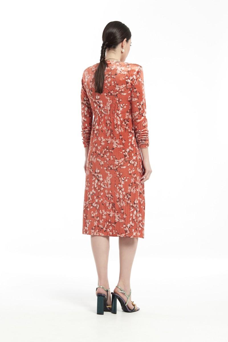 oky coky VESTIDO CONTO DETALLE NUDO FRONTAL TERCIOPELO ESTAMPADO Outlet