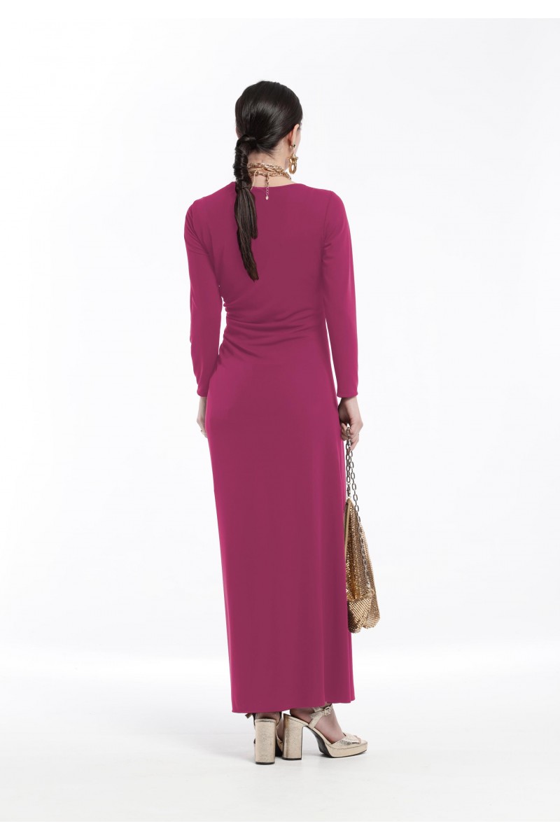 oky coky VESTIDO LARGO ESCOTE ASIMETRICO PUNTO LISO Rebajas