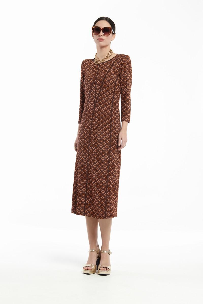 oky coky VESTIDOS CON CORTES MARCADOS PUNTO DE LUREX MULTICOLOR Venta caliente