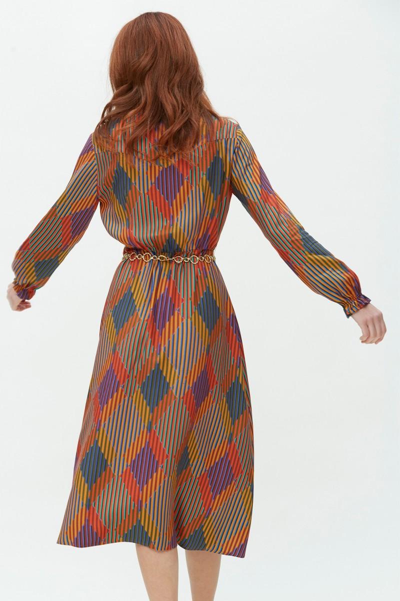 oky coky VESTIDO CAMISERO VOLANTE-VISCOSA ESTAMPADA Descuento