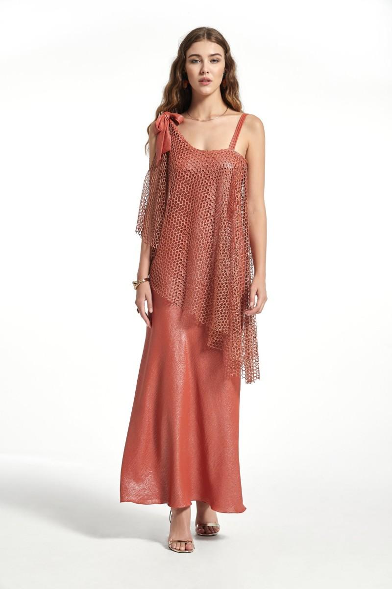 oky coky VESTIDO ALTER RED DE PUNTO LAMINADA