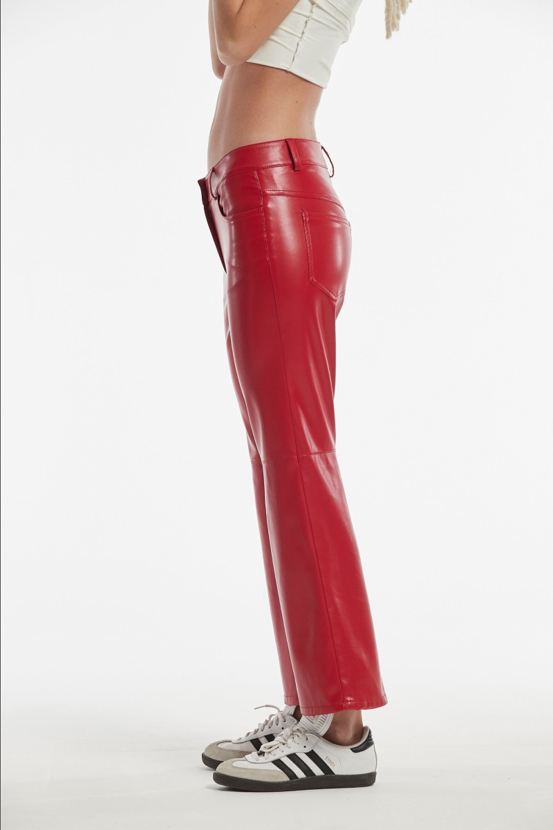 oky coky PANTALÓN CUFIO EFECTO PIEL COLOR Precios de Black Friday