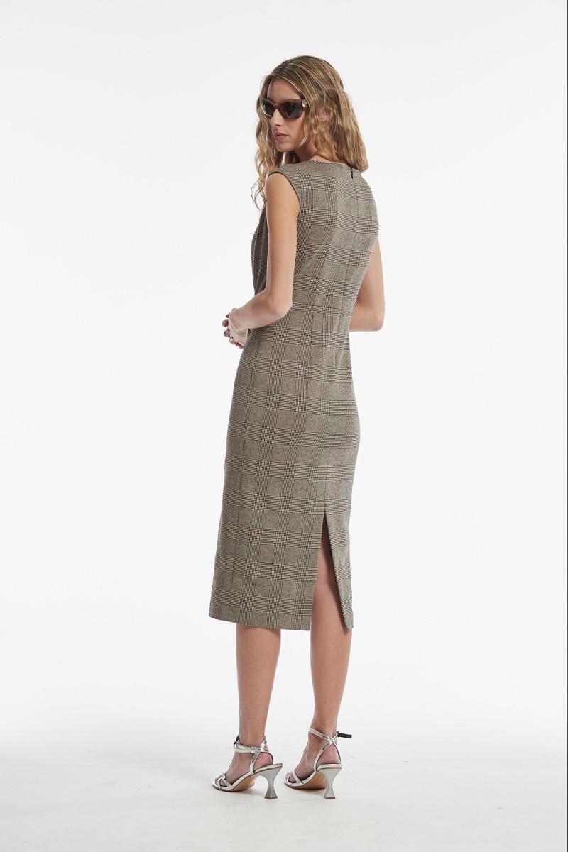 oky coky VESTIDO BARBA JAQUARD EN PUNTO DE CUADROS Última moda